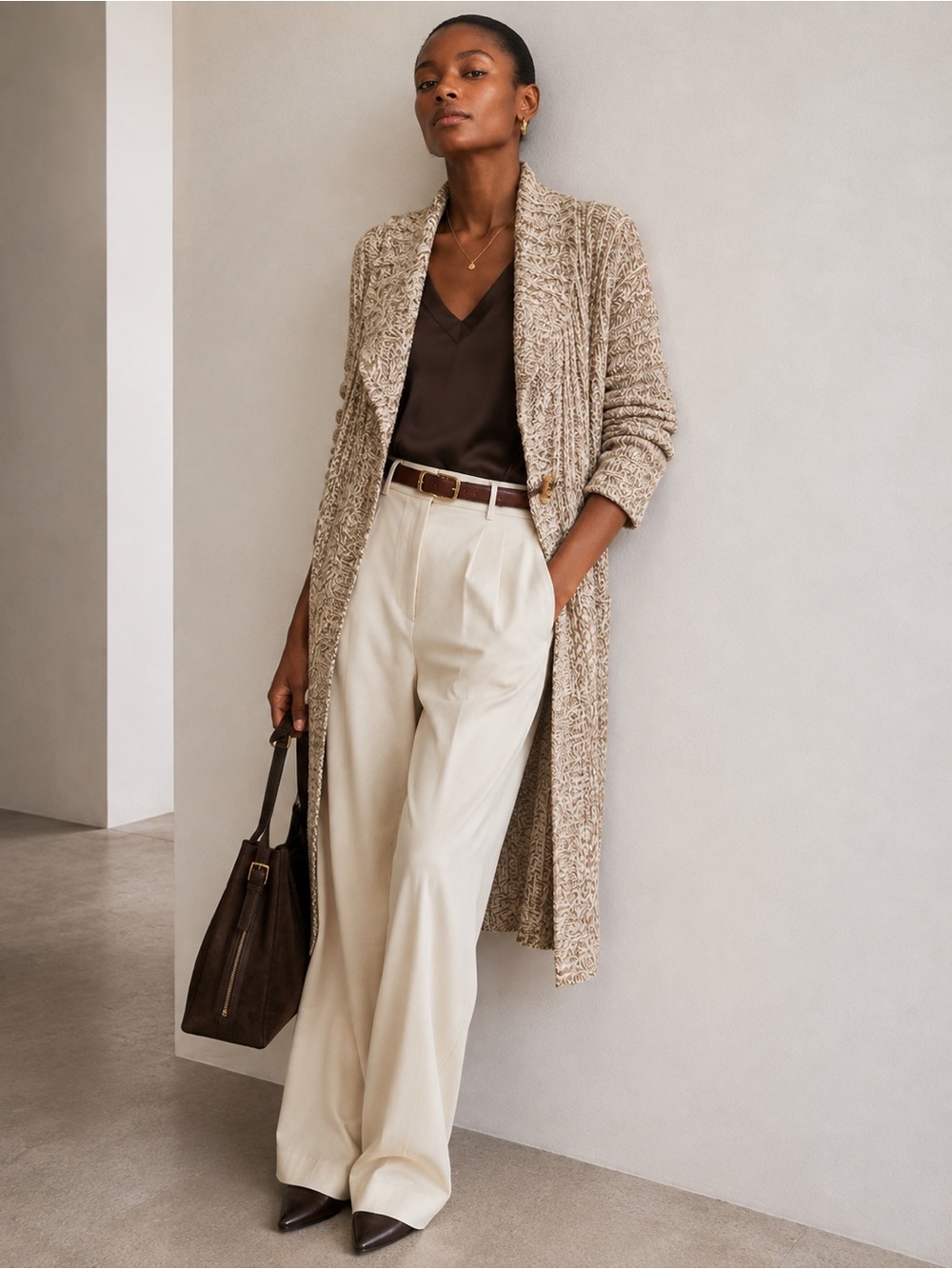 Cotton Emporium Long Maxi Length Cardigan Sweater Size M